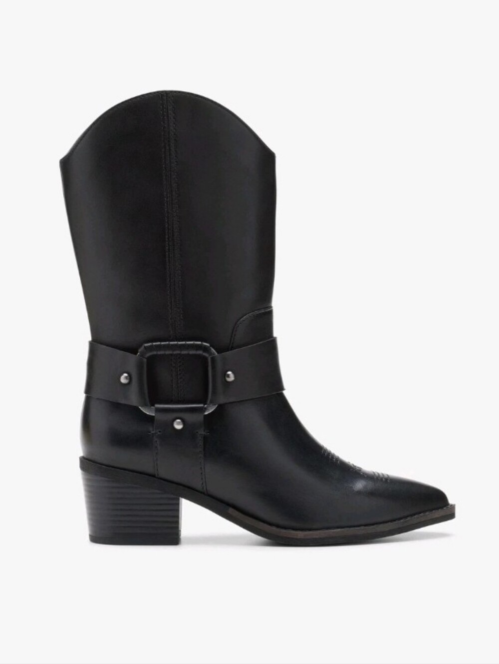 Clarks Black Women's Western Harness Boots Size 9.5 Cowgirl Boots Midrise